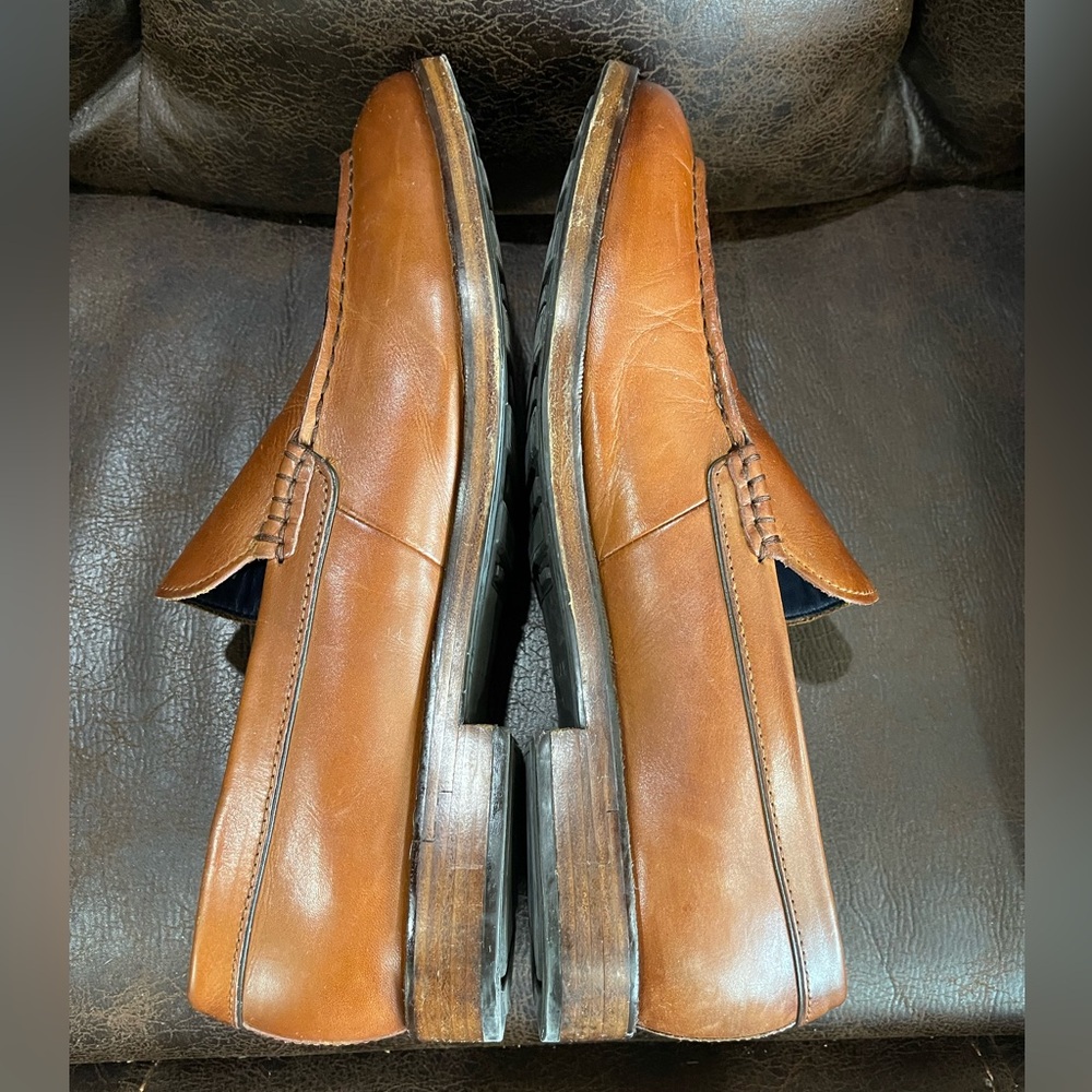 Cole Haan Hamilton Grand Venetian British Tan Leather Loafers - Picture 3 of 9